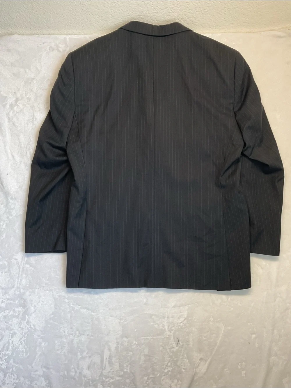 Pronto Uomo Black Pinstripe Two-Button Suit Jacket Size 48R